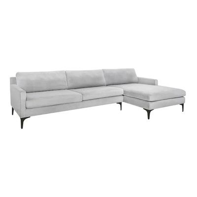 Taliah Sectional Sofa with Chaise in Light Grey - Image 3