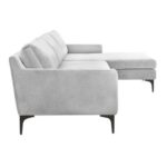 Taliah Sectional Sofa with Chaise in Light Grey