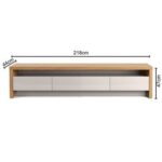 Sylvan Modern TV Stand for Up to 65-Inch TVs - Oak & White Finish Entertainment Console - Stylish Media Unit with Cabinets & Open Shelves - Contemporary Wooden TV Cabinet for Living Room - Space-Saving Design