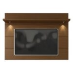 Comfort Cabrini Floating Wall TV Panel 220cm-Brown-Modern Wall-Mounted TV Panel-Sleek Floating Entertainment Unit-Space-Saving Design for Living Room or Media Room-Durable Engineered Wood Construction-Contemporary Finish with Cable Management