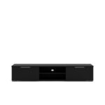 Ansel TV Stand for TVs up to 78 Inch-Black-Modern Entertainment Console-Spacious Media Unit with Open Shelves and Cabinets-Sturdy Design for Flat-Screen TVs up to 78 Inches-Sleek Contemporary Finish-Ideal for Living Room or Media Room
