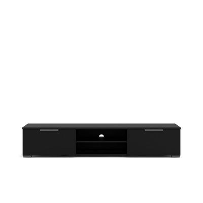 Ansel TV Stand for TVs up to 78 Inch-Black-Modern Entertainment Console-Spacious Media Unit with Open Shelves and Cabinets-Sturdy Design for Flat-Screen TVs up to 78 Inches-Sleek Contemporary Finish-Ideal for Living Room or Media Room - Image 2