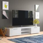 Ansel TV Stand for TVs up to 78 Inch-White-Modern Entertainment Console-Spacious Media Unit with Open Shelves and Cabinets-Sturdy Design for Flat-Screen TVs up to 78 Inches-Sleek Contemporary Finish-Ideal for Living Room or Media Room