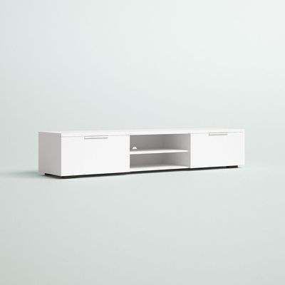Ansel TV Stand for TVs up to 78 Inch-White-Modern Entertainment Console-Spacious Media Unit with Open Shelves and Cabinets-Sturdy Design for Flat-Screen TVs up to 78 Inches-Sleek Contemporary Finish-Ideal for Living Room or Media Room - Image 2