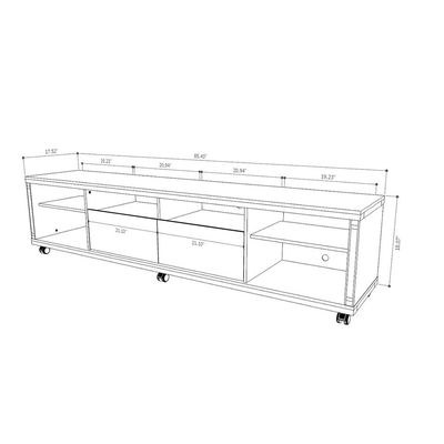 Heanor TV Stand for TVs up to 70 Inch-Black-Contemporary Entertainment Console-Stylish Media Stand with Open Shelves and Cabinets-Durable Design for Flat-Screen TVs up to 70 Inches-Modern Wood Finish-Ideal for Living Room or Media Setup - Image 3