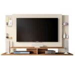 Domino Wall Mounted TV Unit & Entertainment Centre - Floating Wall Panel with Shelves - Modern Space-Saving TV Cabinet for Living Room - Sleek Wooden Finish - Wall Display Panel for TVs & Décor - Contemporary Media Console
