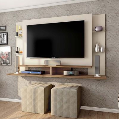 Domino Wall Mounted TV Unit & Entertainment Centre - Floating Wall Panel with Shelves - Modern Space-Saving TV Cabinet for Living Room - Sleek Wooden Finish - Wall Display Panel for TVs & Décor - Contemporary Media Console - Image 3