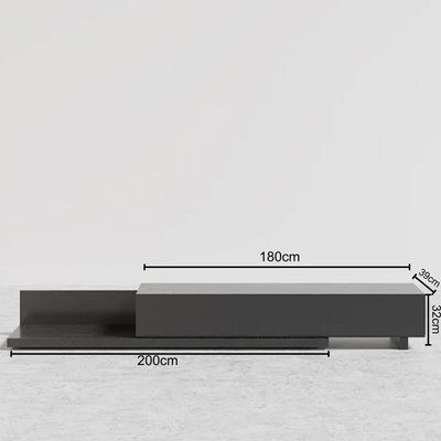 Nordic Extendable TV Stand & Media Console with 3 Drawers – 80-Inch Black Entertainment Unit - Modern Adjustable TV Cabinet for Up to 85-Inch TVs - Sleek Design with Ample Storage - Sturdy Wooden Construction - Ideal for Contemporary Living Rooms - Image 3