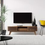 Thread Engineered Wood TV Stand with Storage Doors up to 55 inch-Brown