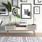 Thread Engineered Wood TV Stand with Storage Doors up to 55 inch-Brown & Off White