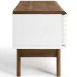 Thread Engineered Wood TV Stand with Storage Doors up to 55 inch-Brown & Off White