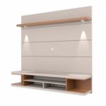 Milano Floating Entertainment Center for TVs up to 60 inch-White & Brown