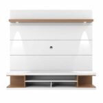 Milano Floating Entertainment Center for TVs up to 60 inch-White & Brown