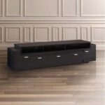 Goliath Multi Drawer Media TV Stand in Black Color