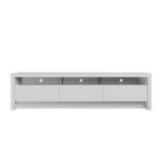 Sylvan TV Stand-White-Contemporary Entertainment Console-Stylish Media Unit with Open Shelves and Cabinets-Durable Construction for Flat-Screen TVs-Modern Design for Living Room or Media Room-Elegant Finish