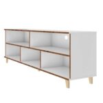 Warren TV Stand White-Modern Entertainment Console-Sleek Media Unit with Ample Storage-Durable Construction for Flat-Screen TVs-Stylish Design for Living Room or Media Room-Contemporary Finish