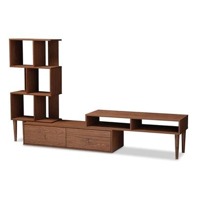 Winchester Mid-Century Modern TV Stand-Brown - Image 3