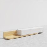 Kayla Rectangle Wood Extendable TV Stand-Oak and White-Modern Adjustable Entertainment Console-Stylish Two-Tone Design with Oak and White Finish-Extendable Length for Versatile TV Sizes-Durable Construction with Storage Cabinets and Open Shelves