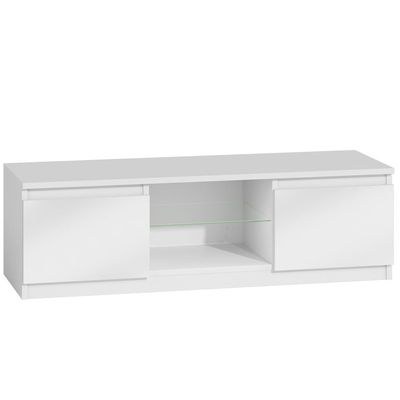 Indigo TV Stand with Storage-White-Modern Entertainment Console-Stylish Media Unit with Open Shelves and Cabinets-Ample Storage for Electronics and Décor-Durable Construction for Flat-Screen TVs-Contemporary Design for Living Room or Media Room - Image 2