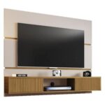 Amber TV Floating Panel UpTo 65 inch TV-Oak & White