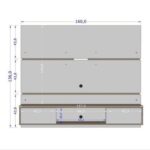 Amber TV Floating Panel UpTo 65 inch TV-Oak & White