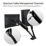 Mahmayi Black VNDLB502D Modern Dual Monitor Support Arm Adjustable for Monitor, TV, PC (71x24x15cm)
