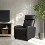 Ultimate Modern Single Recliner Sofa Padded Seat Black with Leatherite PU