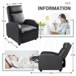 Ultimate Modern Single Recliner Sofa Padded Seat Black with Leatherite PU