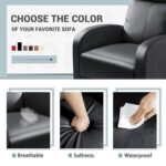 Ultimate Modern Single Recliner Sofa Padded Seat Black with Leatherite PU
