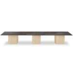 Projekt 7 Rec 480 16 Seater Square Modular Conference Table Walnut