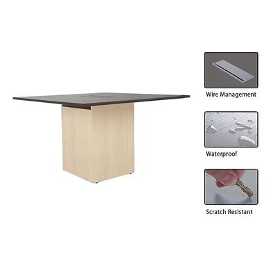 Projekt 7 Rec 480 16 Seater Square Modular Conference Table Walnut - Image 3