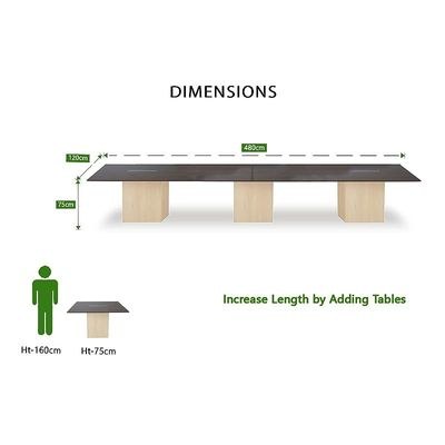 Projekt 7 Rec 480 16 Seater Square Modular Conference Table Walnut - Image 4