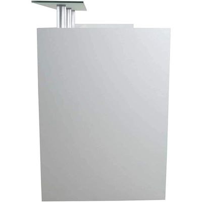 Modern Executive Reception Desk, Office Reception Desk with Glass top and Lockable Drawers - 140cm - White - Image 5