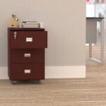 Stazion 3 Drawer Mobile Storage Unit Apple Cherry