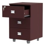 Stazion 3 Drawer Mobile Storage Unit Apple Cherry