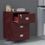 Stazion 3 Drawer Mobile Storage Unit Apple Cherry