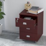 Stazion 3 Drawer Mobile Storage Unit Apple Cherry