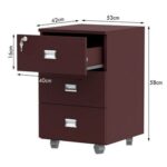 Stazion 3 Drawer Mobile Storage Unit Apple Cherry