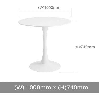 Projekt Round Conference Table White 100cm - Image 3
