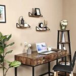 Vasagle LWS33BX Rustic Brown Wall Mounted Floating Shelves for Living Room, Bathroom, Kitchen - Set of 3