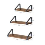 Vasagle LWS33BX Rustic Brown Wall Mounted Floating Shelves for Living Room, Bathroom, Kitchen - Set of 3