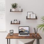 Vasagle LWS33BX Rustic Brown Wall Mounted Floating Shelves for Living Room, Bathroom, Kitchen - Set of 3