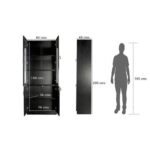 Glas 1123 Black Full Height Bookshelf