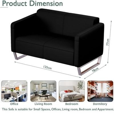 Loop 2850 Two Seater Sofa Black PU - Image 3