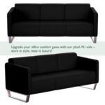 Loop 2850 Three Seater Sofa Black PU