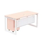 Mahmayi Vorm 136-16 Modern Workstation - Multi-Functional MDF Desk with Smart Cable Management, Secure & Robust - Ideal for Home and Office Use (With Mobile Drawer)(160cm, Oak)