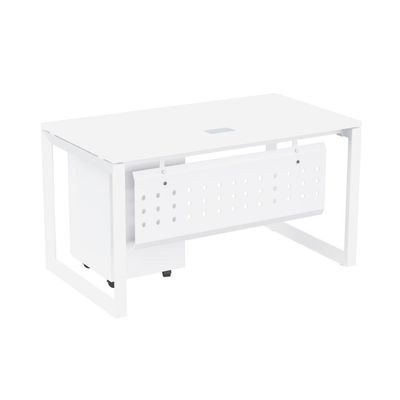 Mahmayi Vorm 136-14 Modern Workstation - Multi-Functional MDF Desk with Smart Cable Management, Secure & Robust - Ideal for Home and Office Use (With Mobile Drawer)(140cm, White) - Image 2