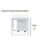 Mahmayi Vorm 136-14 Modern Workstation - Multi-Functional MDF Desk with Smart Cable Management, Secure & Robust - Ideal for Home and Office Use (With Mobile Drawer)(140cm, White)