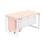 Mahmayi Vorm 136-14 Modern Workstation - Multi-Functional MDF Desk with Smart Cable Management, Secure & Robust - Ideal for Home and Office Use (With Mobile Drawer)(140cm, Oak)