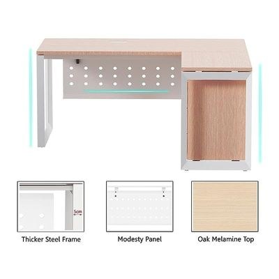Mahmayi Vorm 136-18L Modern Workstation Desk with Mobile Drawer for Home Office, Study, and Workstation Use - Stylish and Functional Furniture Solution (L-Shaped, Oak, 180cm) - Image 4